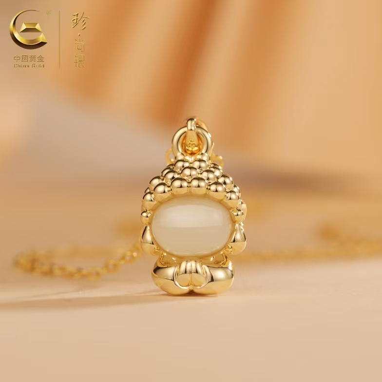 和田白玉<无相佛>项链